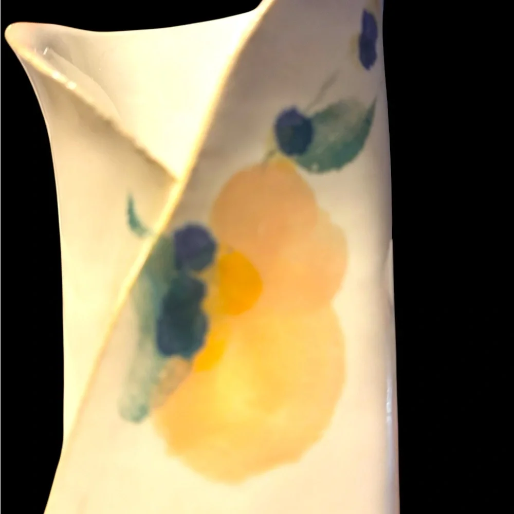 Sibylle Handmade Vintage Studio art Vase with yellow flowers-Excellent condition